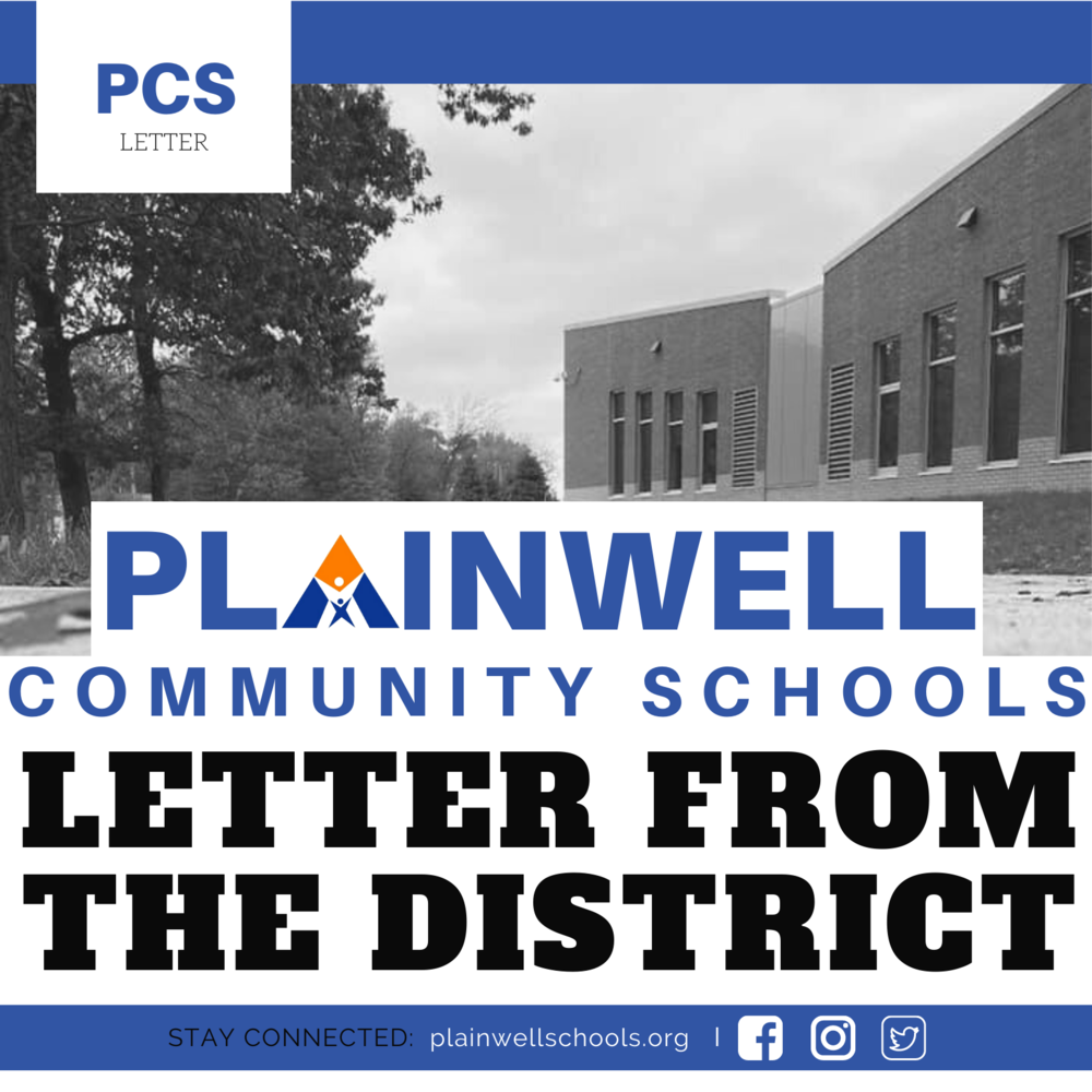 Picture of Middle School for PCS Letter - Plainwell Community Schools Letter from the District